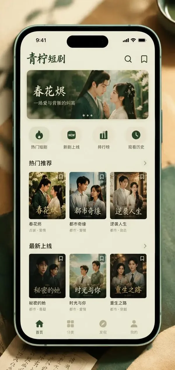 黄果短剧 APP 手机端界面预览