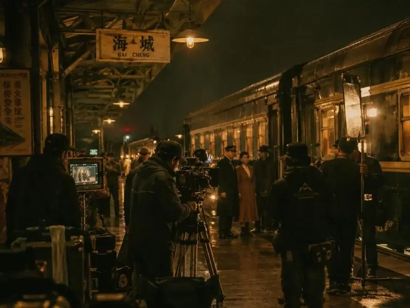 《《回首之约》火车站杀青夜》幕后花絮现场图
